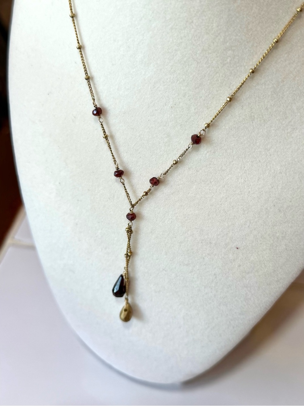 J.Jill 925 Garnet Y Necklace & Earrings Set - Picture 7 of 7